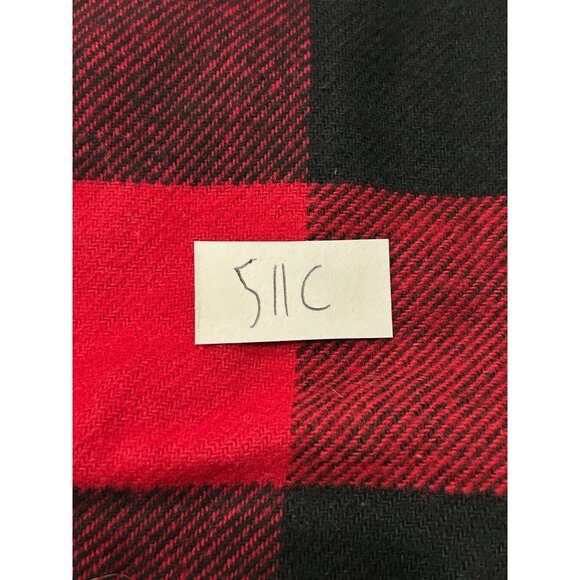 Newport News Red Black Buffalo Plaid Button-Up Cape Jacket Oversized Collar Sz M - Picture 9 of 9